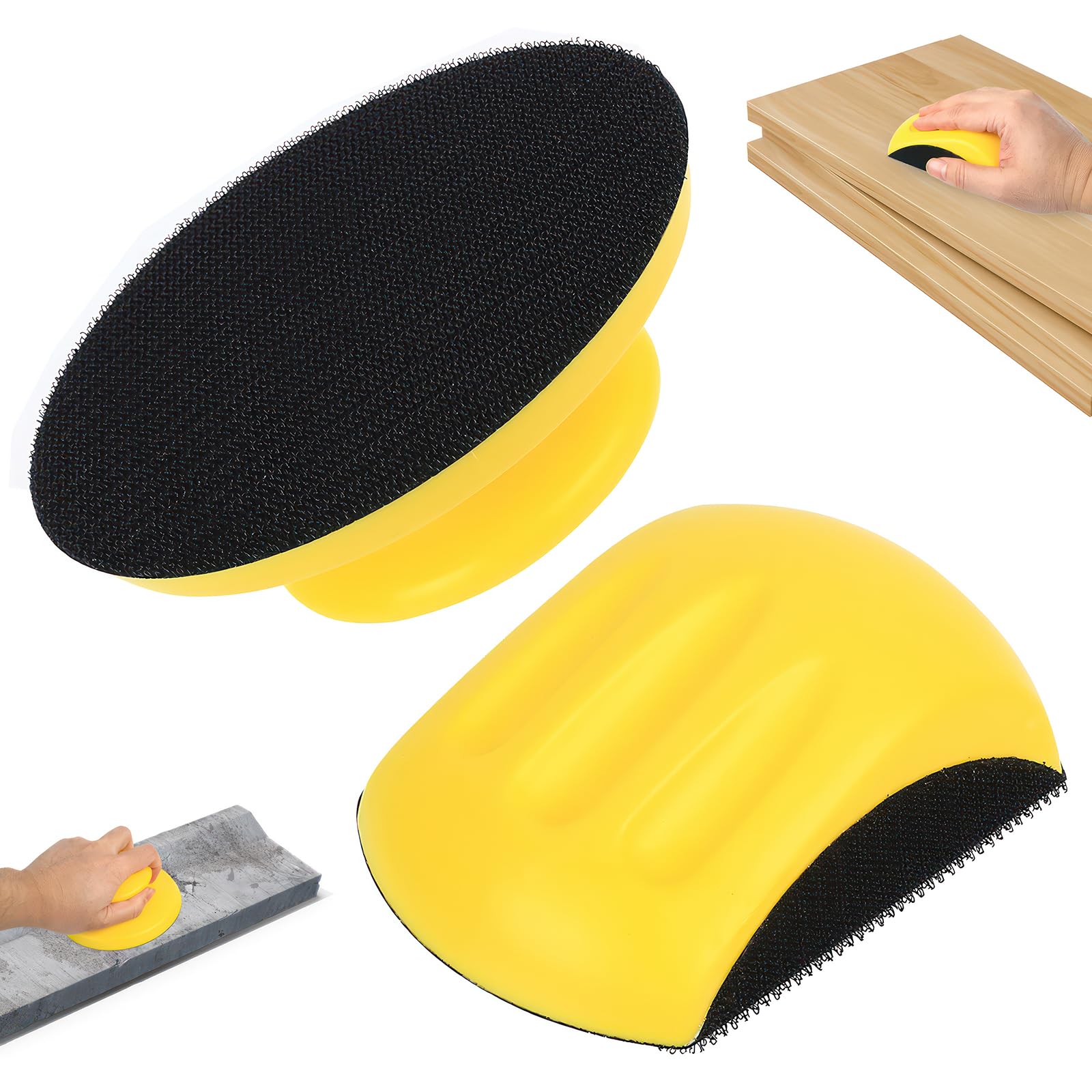2 Pcs Hand Sanding Block Set, 5 Inch Hook and Loop Mouse Sanding Pads for Walls Woods Woodworking Polishing Furniture Restoration Automotive Paint Arts and Crafts