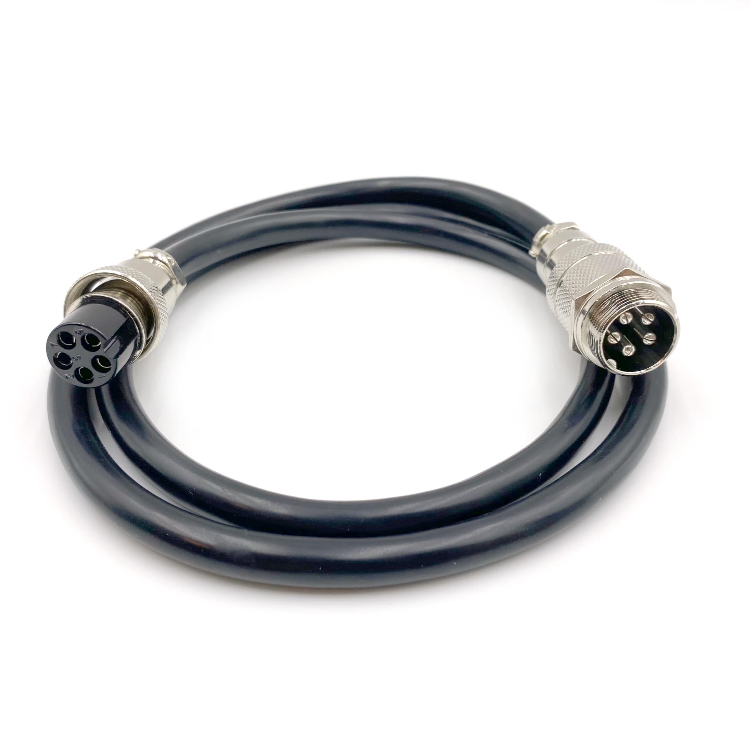 BOUUNCIY 3.28 ft GX20 5 Pin Male to Female Head Aviation Cordset, GX20 5Pins Female to Male Connector Electrical Cable Panel Mount Circular Metal