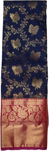 Traditional Kanchipuram pure silk saree with Golden Zari Border and Contrast Zari pallu &amp; Butterfly Motifs with unstitched...