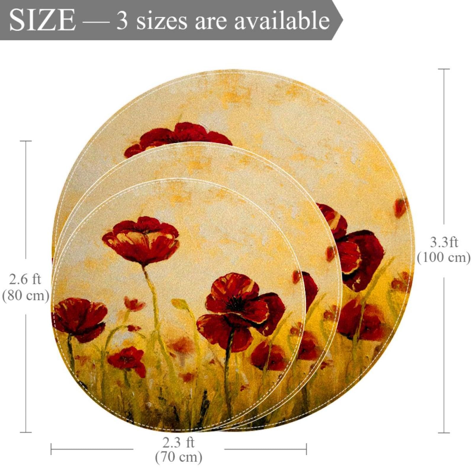 Amazon | ラウンドエリアラグ、ミディアムラグ、ウォッシャブル