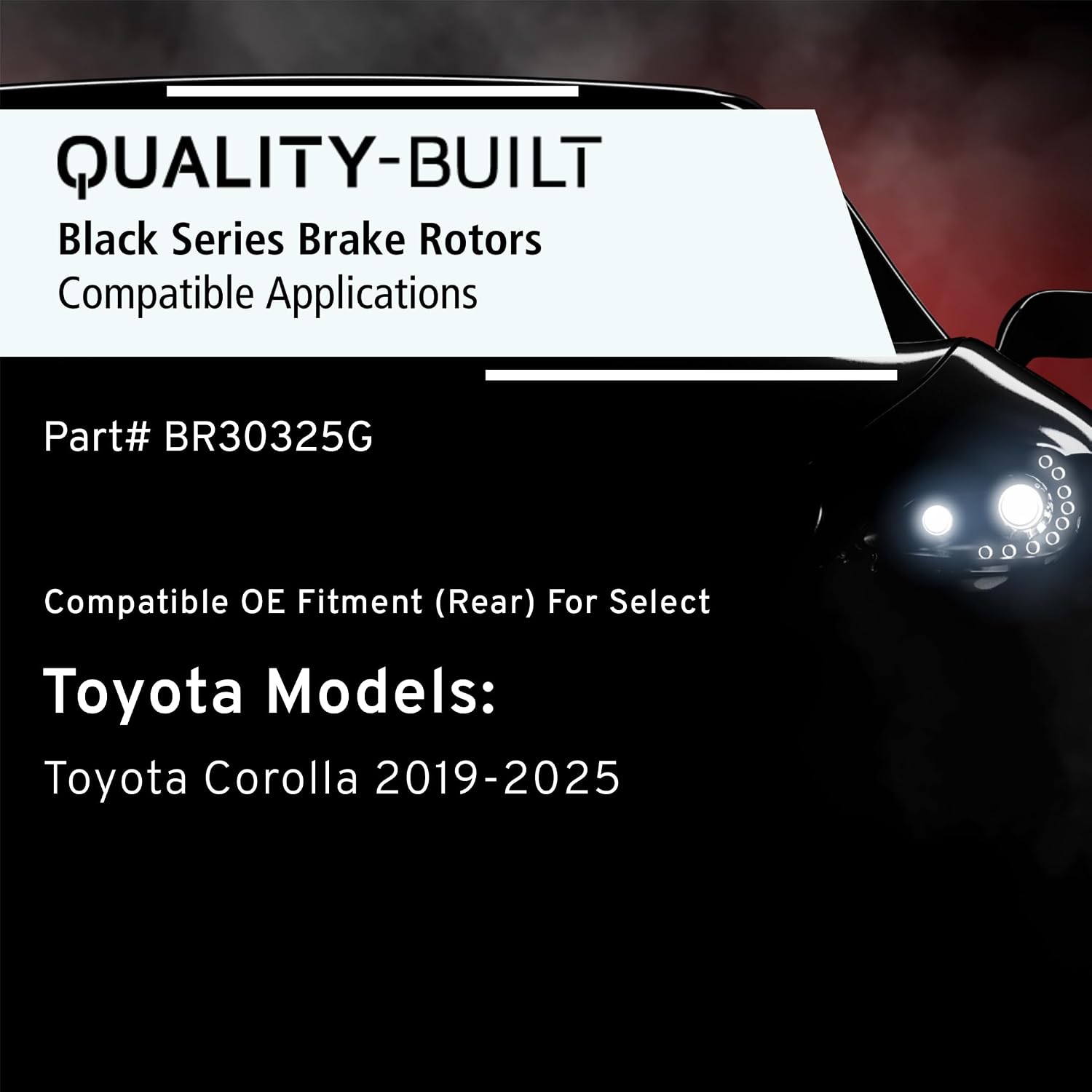 QUALITY-BUILT Rear Brake Rotor, Black Series BR30325G, Compatible with 2019-2025 Toyota Corolla