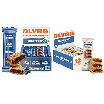 Olyra Fruit & Fig Bar Variety Bundle - 24 Count (12 Fruit Bars + 12 Fig Bars) - Great for Office, Home, Parties, or Gatherings - Organic, Non-GMO, Whole Grain Snacks, Low Sugar, Fiber Source, On-the-G
