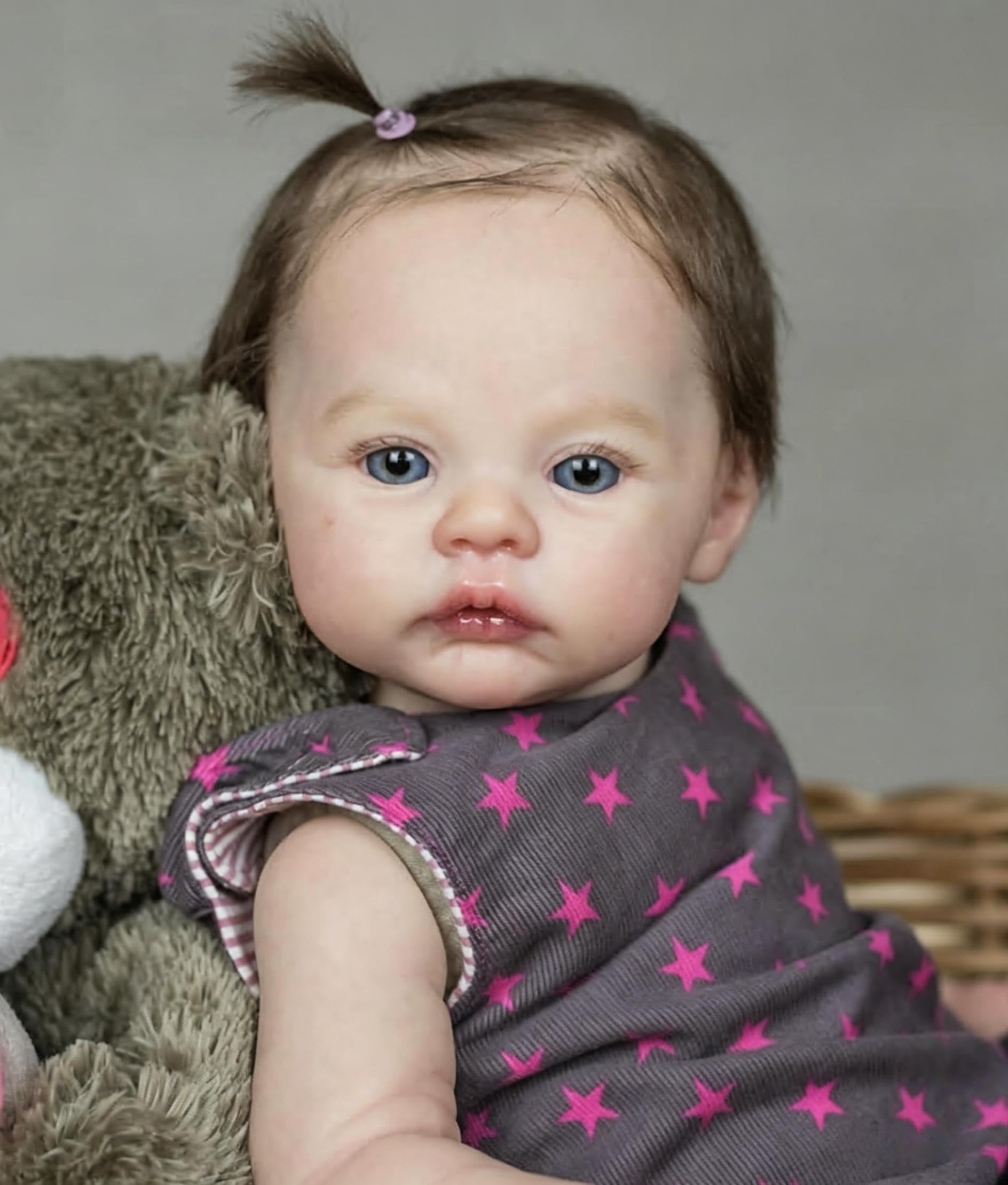 RXDOLL Reborn Baby Dolls silikonowe winylowe na całe ciało, 45 cm, realistyczna lalka niemowlęca, realistyczne, noworodki, wyglądające jak prawdziwe życie, pełne silikonowe lalki Reborn z niebieskimi