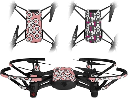 Skin Decal Wrap 2 Pack Compatible with DJI Ryze Tello Locknodes 03 Pink Drone NOT Included