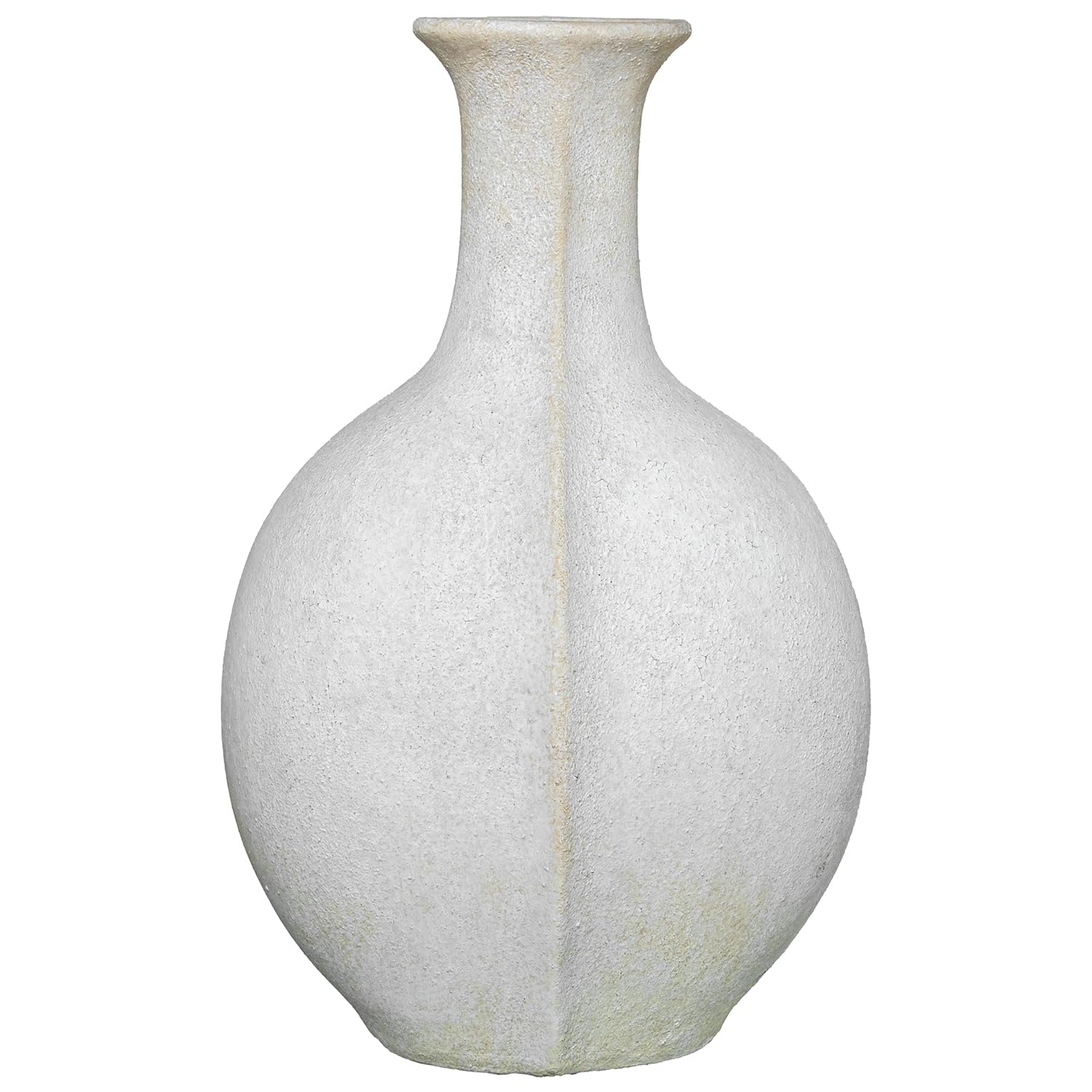 Grand vase céramique blanc rustique 46cm, l'excellence de l'artisanat d'art