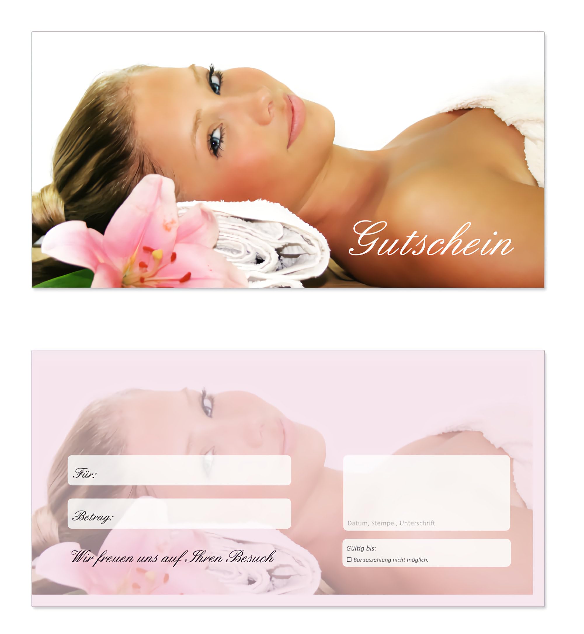 Geschenkgutscheine (Wellness-609) - Gutscheinkarten Gutscheine für Bereiche Wellness, Erholung, Entspannung oder Kosmetik und Reisen (200)