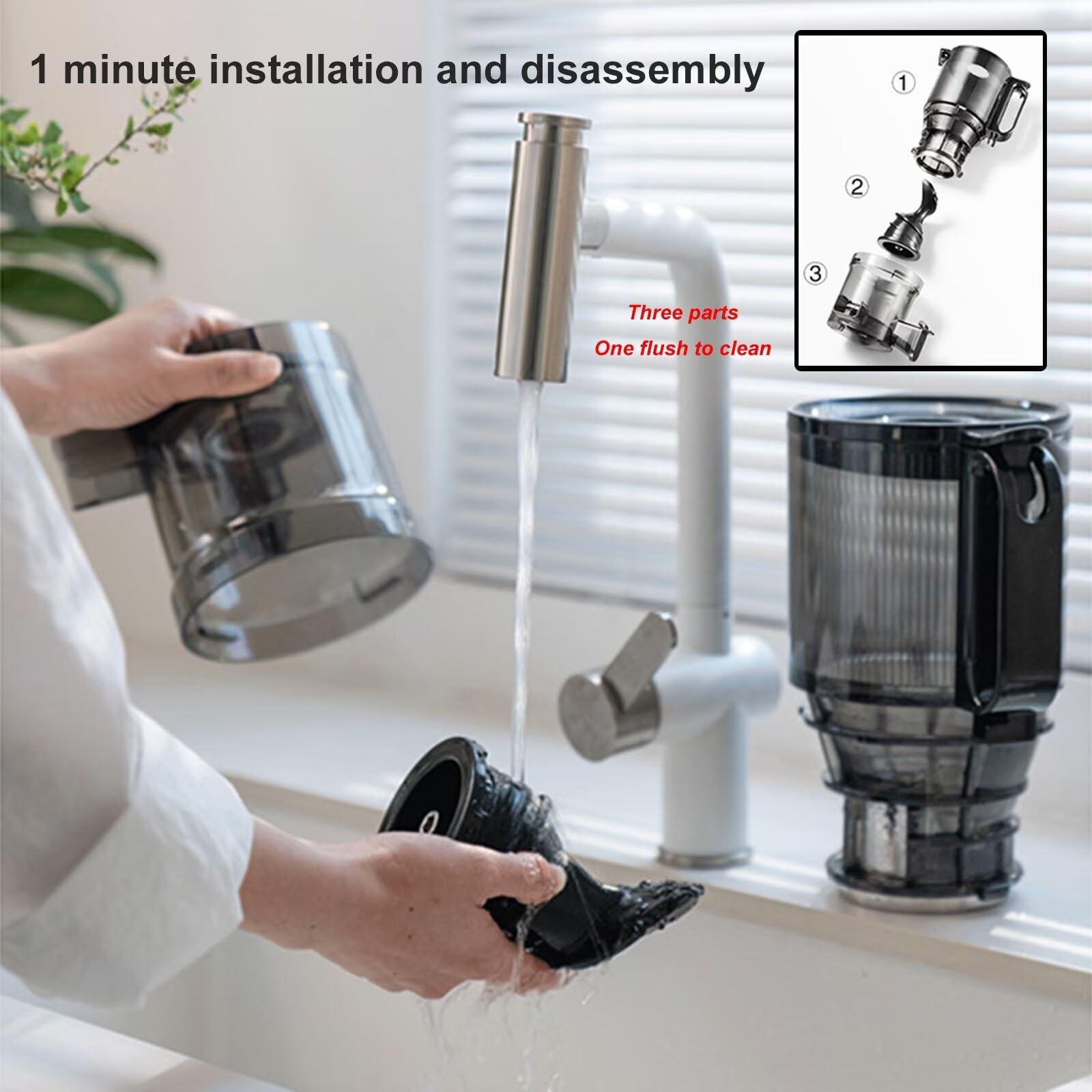 Exprimidor centrífugo profesional de 300 W, filtro de 3 capas, velocidad de 40-80 rpm, exprimidor portátil con separación de orujo, alto rendimiento de jugo, exprimidor lento