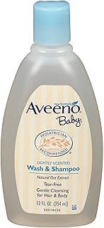AVEENO Baby Wash & Shampoo, Lightly Scented 12 oz (4 Pack)
