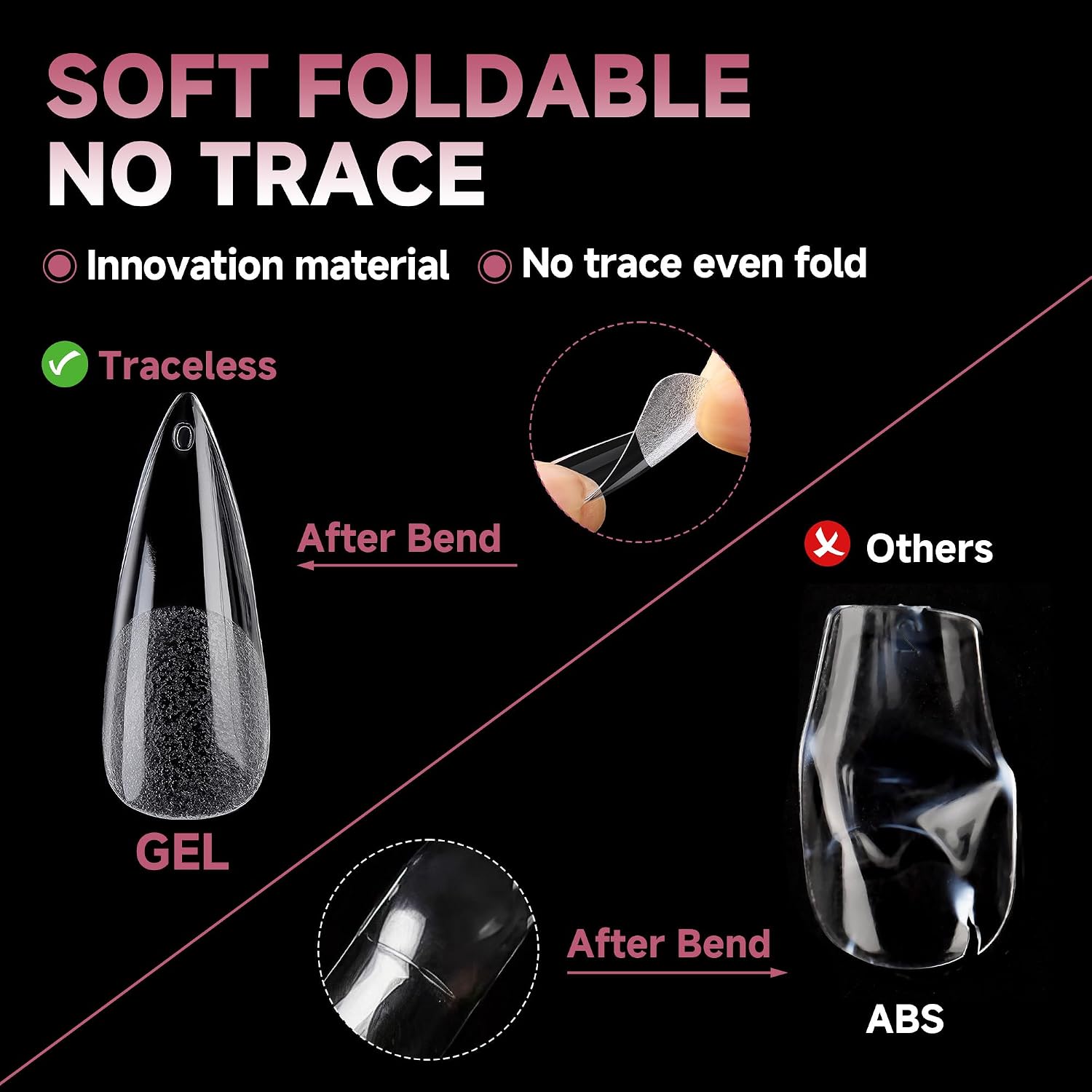  Long Stiletto Nail Tips, 312pcs Clear Stiletto Press On Nails | Pre Etched Full Cover Fake Nails for Nail Extension Art DIY Salon 12 Sizes thumbnail