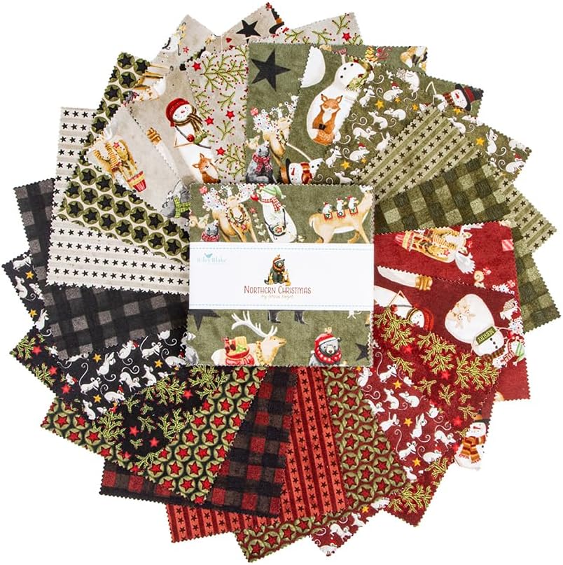 Teresa Kogut Northern Christmas 5" Stacker 42 5-inch Squares Charm Pack Riley Blake 5-17830-42