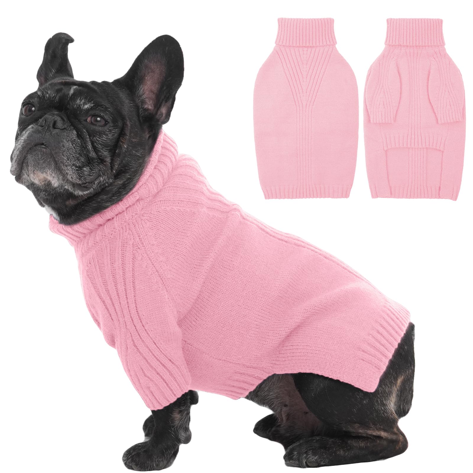 IECOii Dog Jumpers,Large Dog Christmas Jumper Fall Winter Clothing,Turtleneck Thick Warm Boy Girl Dog Jumper,Large Dog Sweater for Big Dogs Corgi French Bulldog Pug Warm Jumper,Doggy Cute Knitwear — image 1