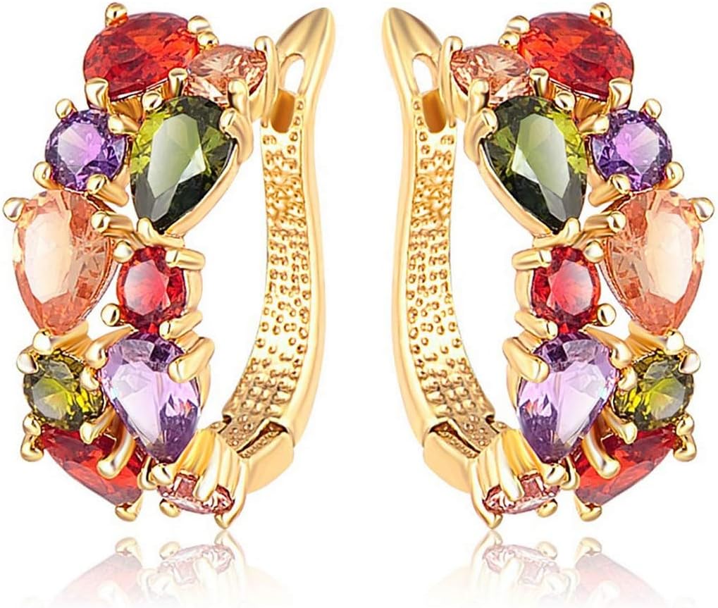 Sukkhi Sparkling Colors Flowerets Vine Swiss CZ Clip On Earrings