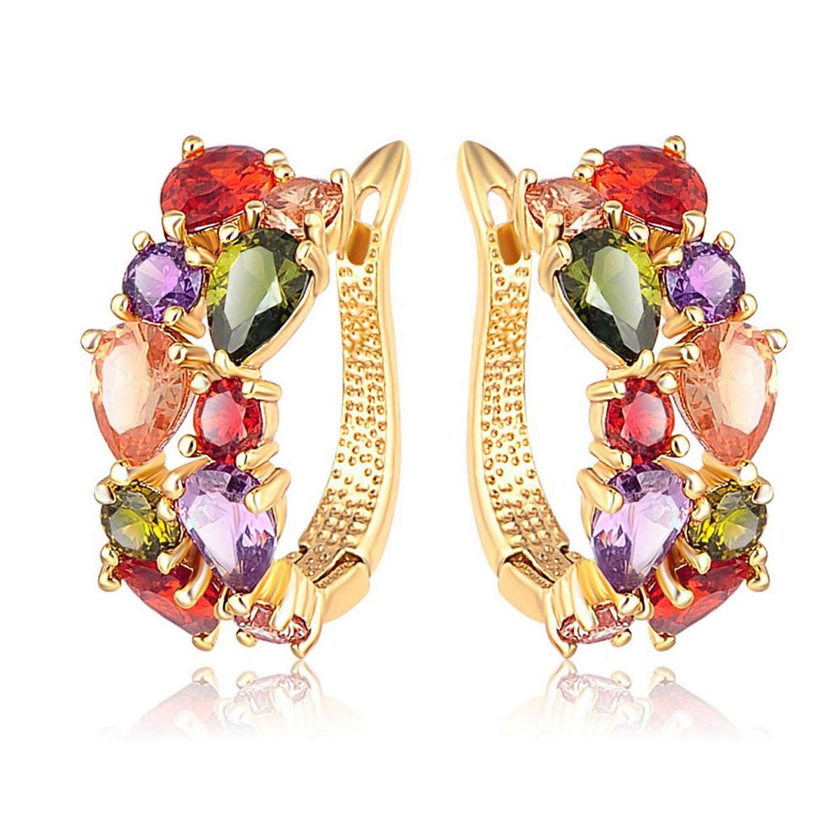 Sukkhi Sparkling Colors Flowerets Vine Swiss CZ Clip On Earrings