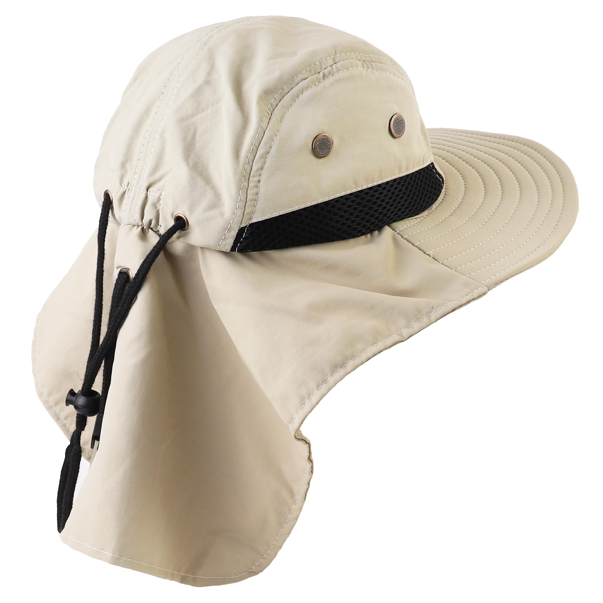 Falari Sombrero de sol para exteriores, ala ancha con solapa para el cuello, sombrero de safari, senderismo, jardinería, pesca
