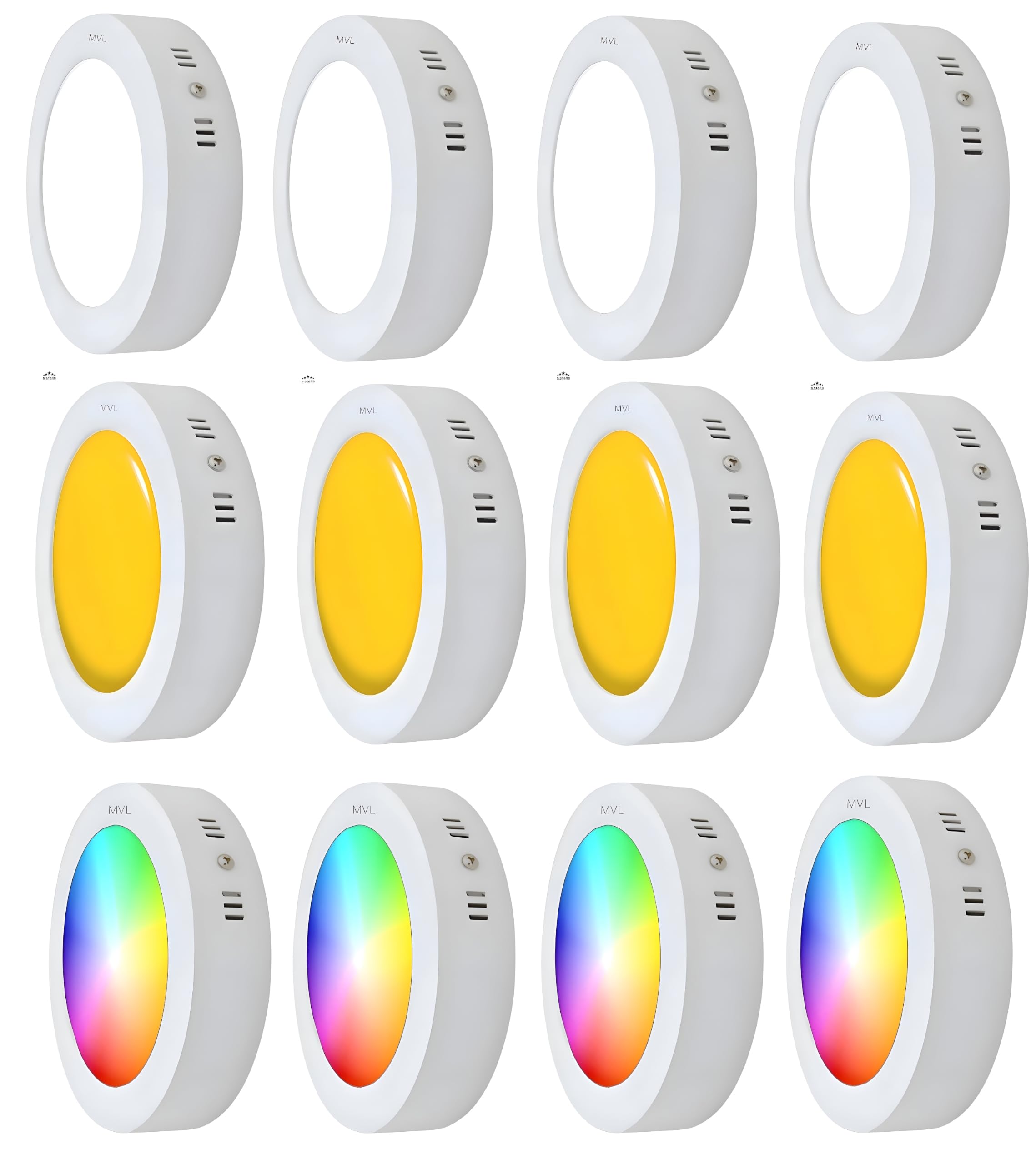 MVL Round Surface Mount LED Panel Light, RGB & Warm White | Multi-Colour RGB Mode, Surface Mounted, Ceiling Light, White Body Finish, Indoor Lighting-image-28