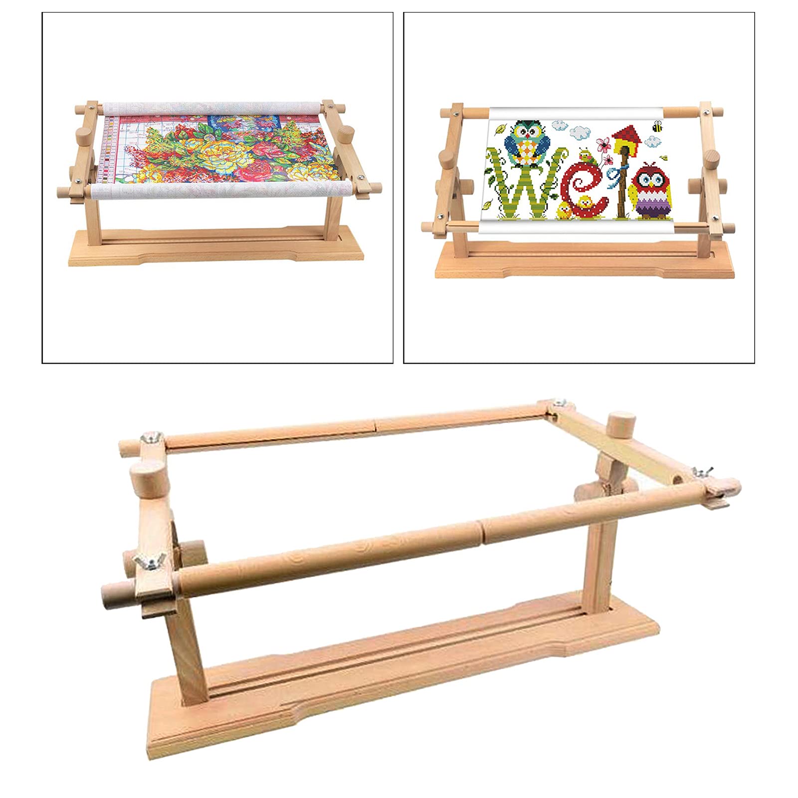 Ramki do haftu, Pulpit obrotowy zestaw do haftowania rama na kolana, gobelin drewniany ścieg krzyżykowy uchwyt do ramki do haftowania dla majsterkowiczów do szycia nici
