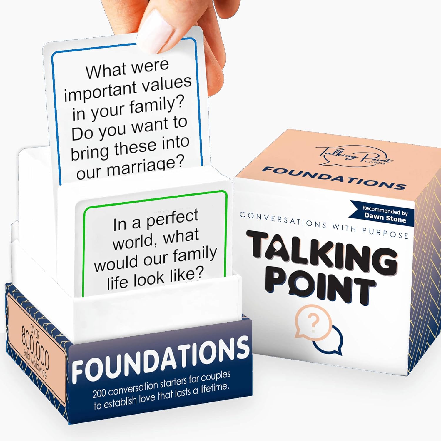 200 Foundational Conversation Starter Cards for Couples - Fun Relationship Card Game for Couples to Build Love and Marriage on a Solid Foundation - Perfect Wedding, or Engagement Gift