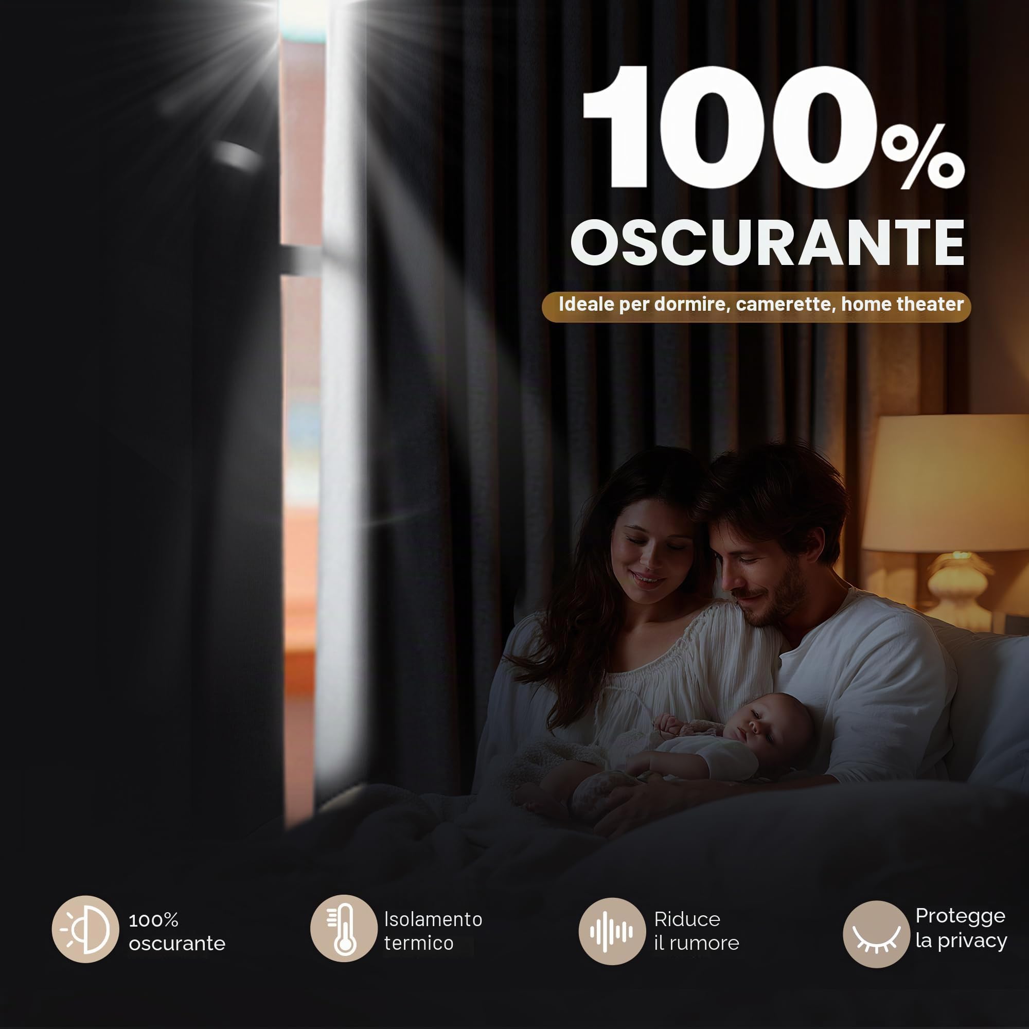 Deconovo Tende per Interni Oscuranti 100% con Occhielli – Set di 2 Tende Termiche Isolanti in Tessuto Effetto Lino, 140x290 cm, Grigio Perla, per Camera da Letto e Soggiorno