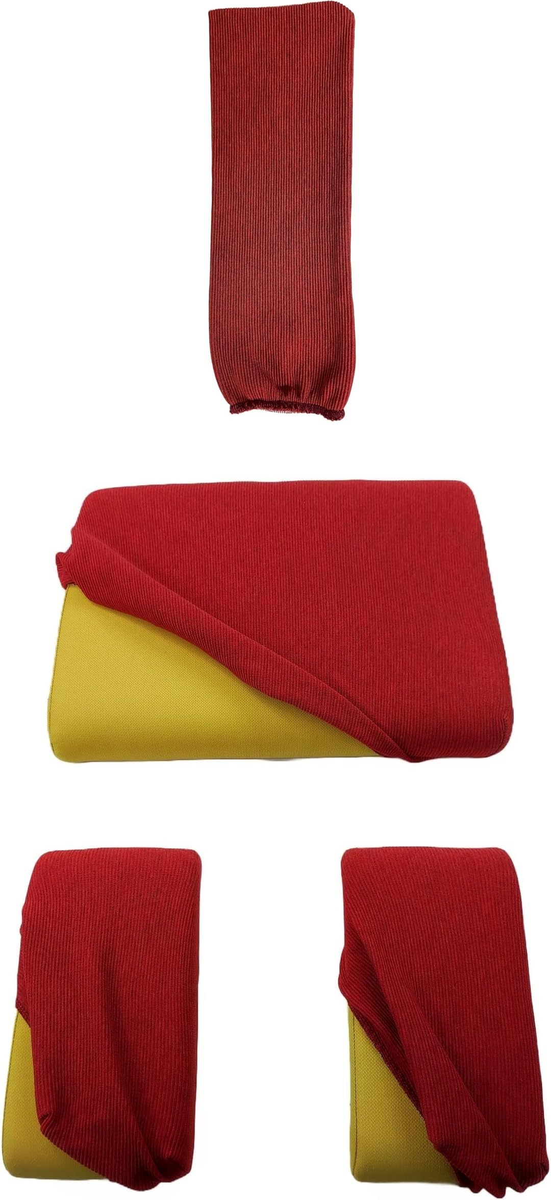 Set Fodere elasticizzate per sedia ergonomica - 4 pezzi - schienale tipo SLIM (Rosso)