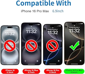 Mothca Matte Glass Screen Protector for iPhone 16 Pro Max, 2 + 2 Pack