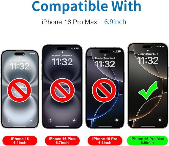 Mothca Matte Glass Screen Protector for iPhone 16 Pro Max, 2 + 2 Pack