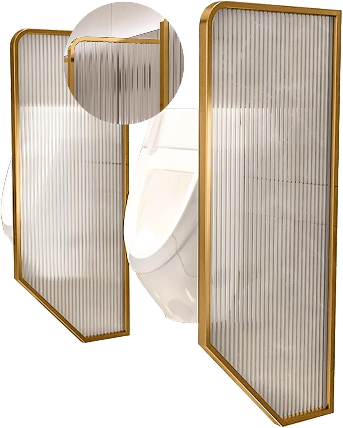 47.2" Hotel Urinals Partition for Men 1-5Pcs Tempered Glass Room Divider Toilet Privacy Protection Divider Wall-Mounted Restroom Partitions Urinal Baffle with Stainless Steel Frame(1 pcs)