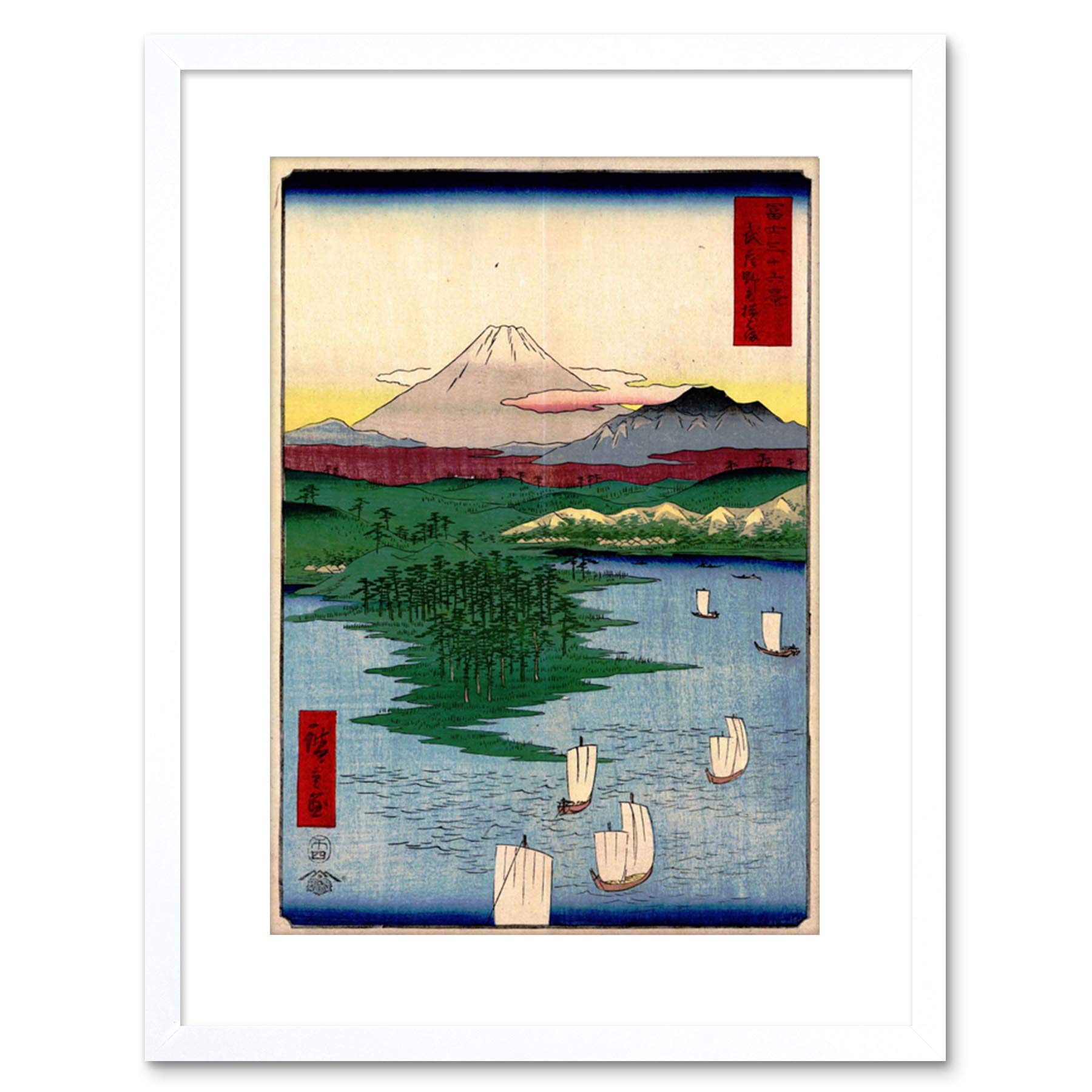 Wee Blue Coo PAINTING JAPANESE WOODBLOCK NOGE YOKOHAMA FRAMED PRINT F97X4822