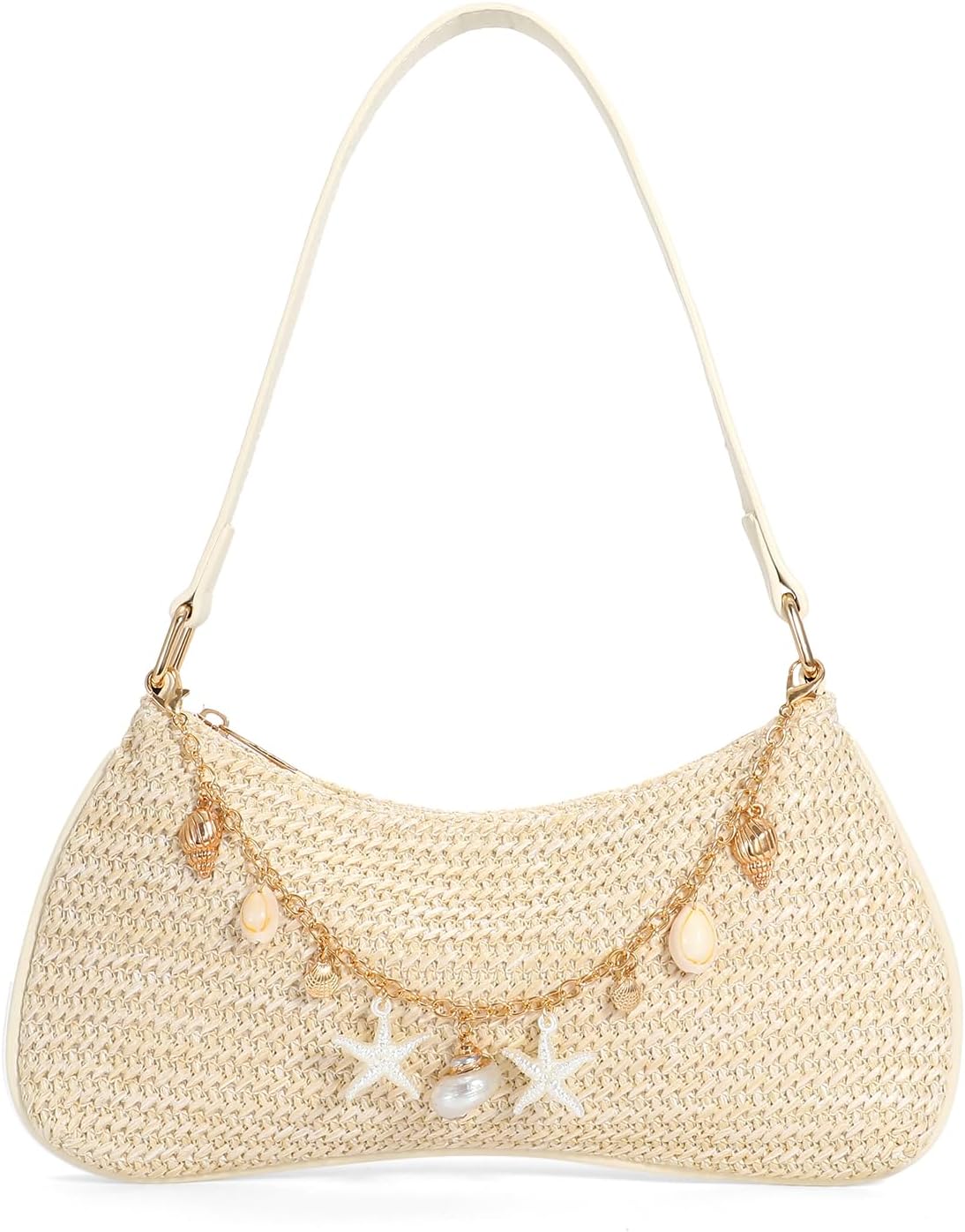 Beach Bags for Women Summer Straw Purse Boho Woven Shoulder Bag Crochet Purse Vacation Tote Handbag