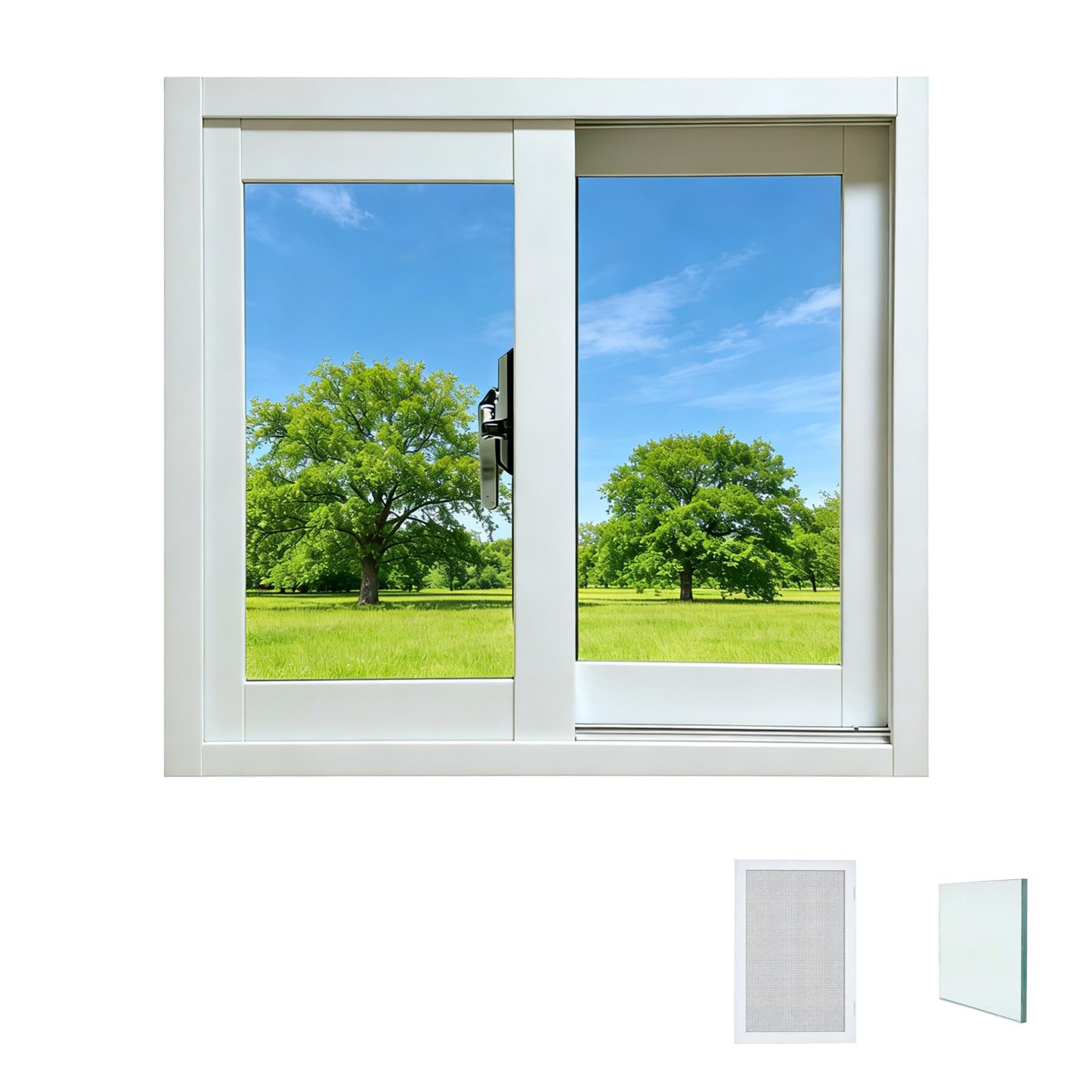 Ventana de vinilo con cristal templado de 5 mm aislante para humedad de sótano