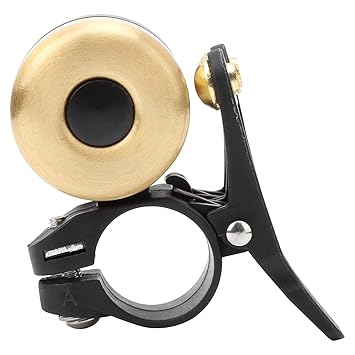 Bike Horn, Bicycle Bell Light and Simple Portable Spring Paddles for Mountain Bikes for Outdoor for Cycling Enthusiasts Cycling Enthusiasts for Road Bikes(Brushed Gold)