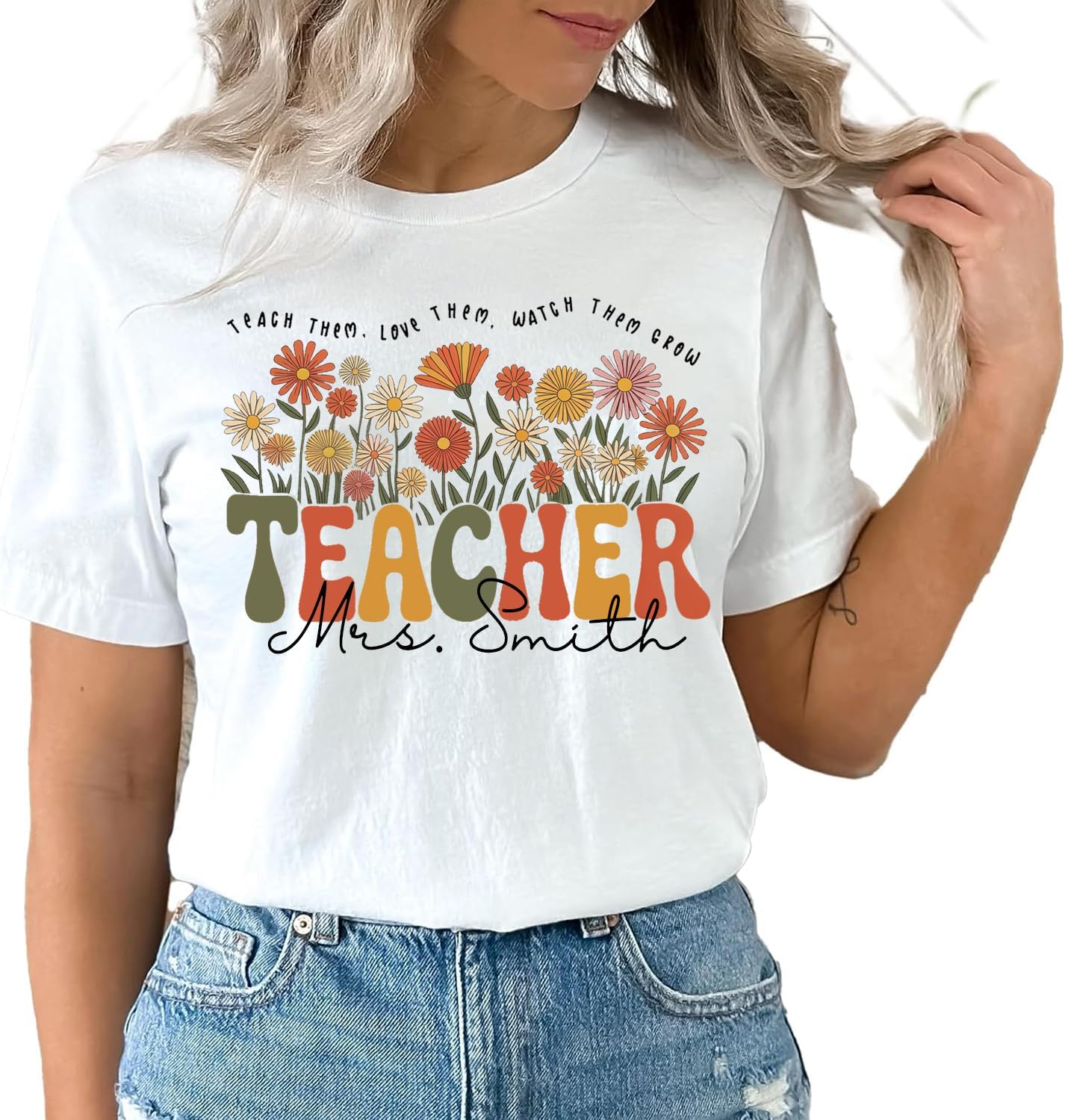 GABITA Custom Teacher Shirt, Teach Name Shirt Personalized, Teachers Appreciation Gifts, Back to School Shirts, Gift for Teachers