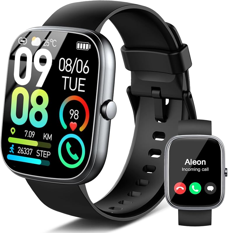 Montre Connectée Homme Femme avec Appel Bluetooth, 1.91'' HD Smartwatch avec 110+ Sportifs Moniteur 