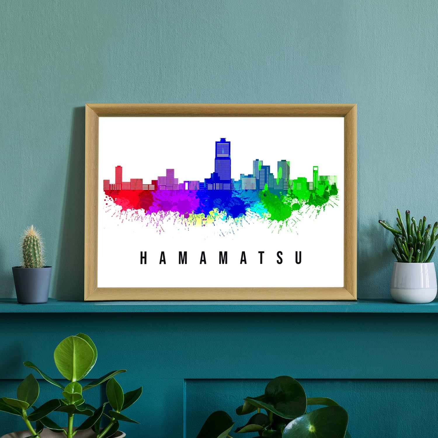 Pera Print Japan Poster, Japan-Hamamatsu Poster, Japan Illustration Skyline City Poster, Modern Skyline Poster, Cityscape and Landmark Print, Home-Office Wall Art Decoration
