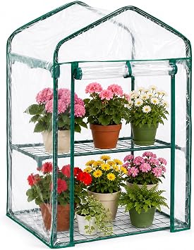 Mini Greenhouse without Iron Frame, PVC Growhouse Cover with Zippered Door