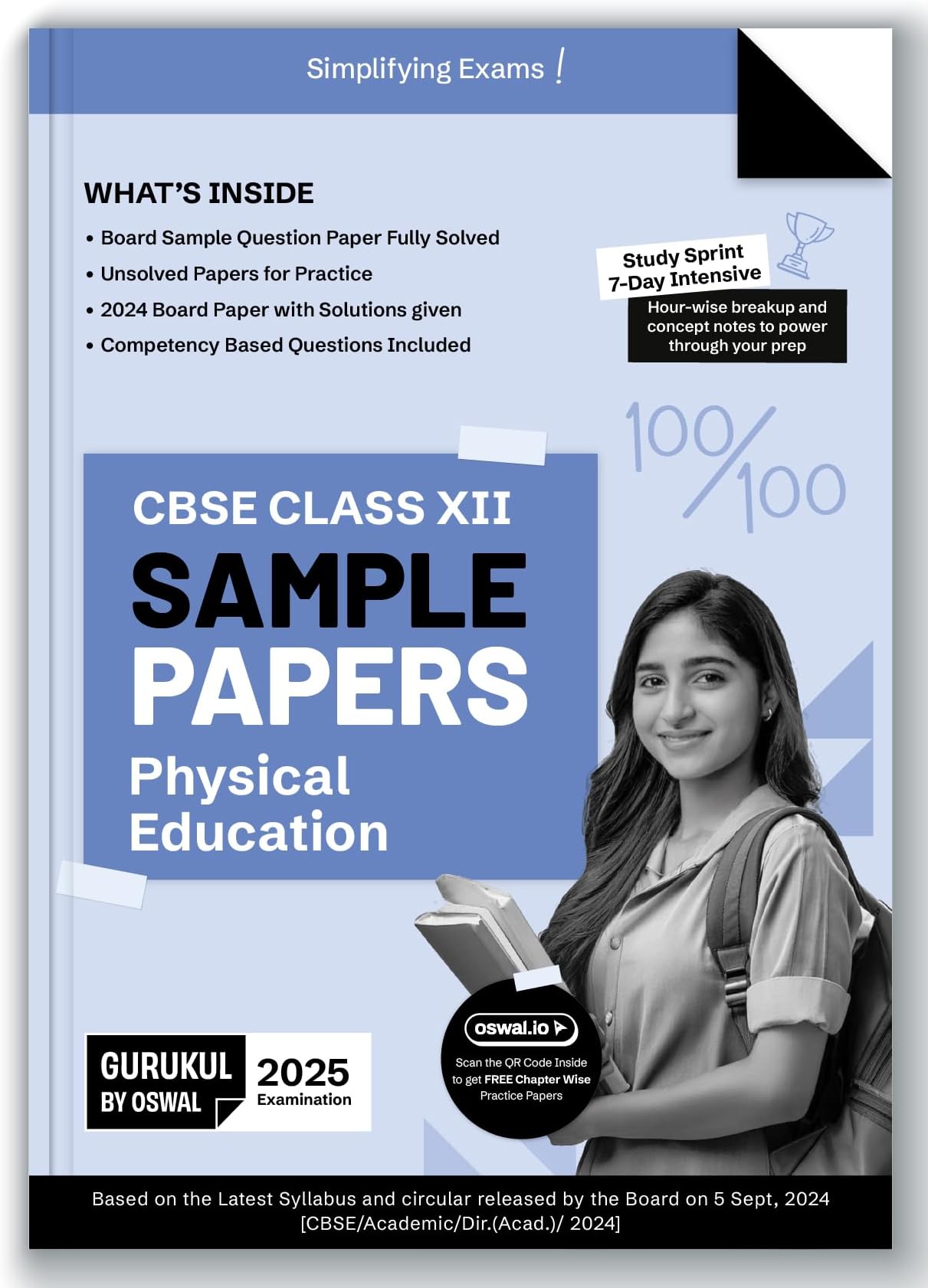Gurukul By Oswal Physical Education Sample Papers for CBSE Class 12 Board Exam 2025 : Fully Solved New SQP 2025, Solved Sample Papers, Unsolved Sample Papers, Board Solved Papers 2024, Latest Syllabus