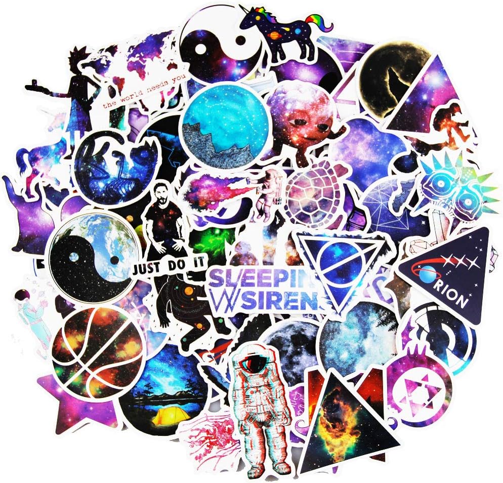Galaxy Style Waterproof Stickers for Bottles(100pcs) Variety Vinyl Stickers for Car Motorcycle Bicycle Luggage,Northern Lights Starry Sky Decals NASA Graffiti Patches Skateboard Stickers for Laptop