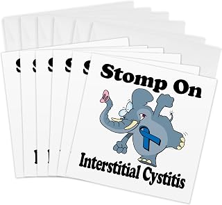 3dRose Greeting Cards - Elephant Stomp On Interstitial Cystitis Awareness Ribbon Cause Design - 6 Pack - Cause Awareness Ribbon Designs