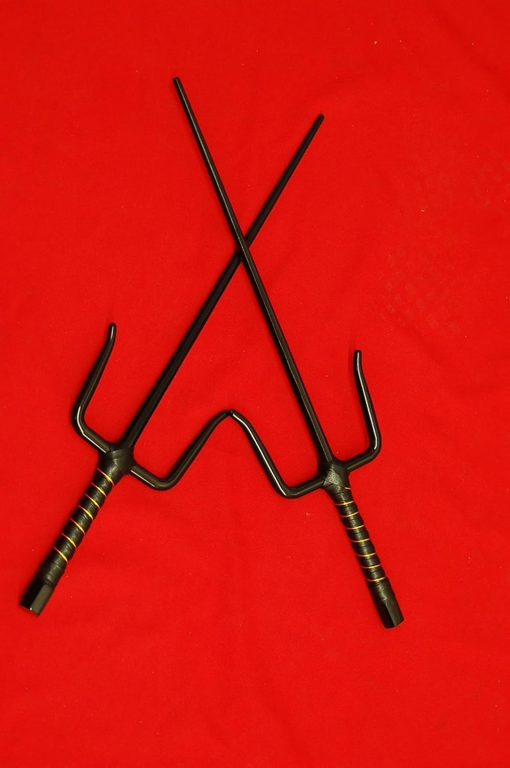 Ace Martial Arts Supply Pair (2) New SAIS 21" Black Octagon Martial Arts Ninja Sai, Ninja