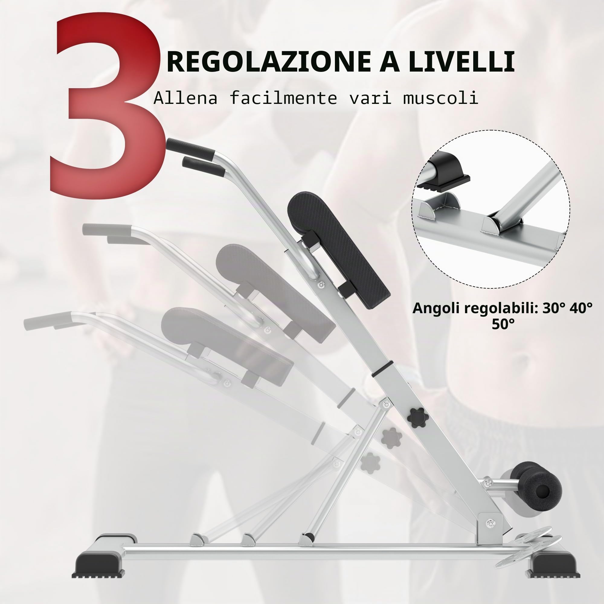 soges Sedia romana Hyperextension Panca Romana Panca Muscolare Regolabile Multifunzionale Attrezzature di Allenamento Estensione Indietro