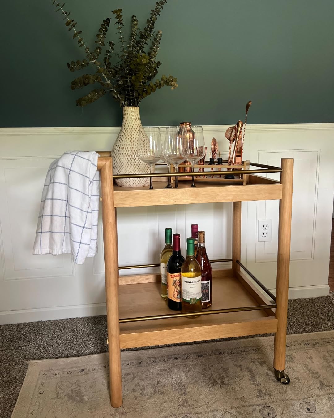 Amazon.com - Nathan James Farley Mid Century Modern Bar Cart