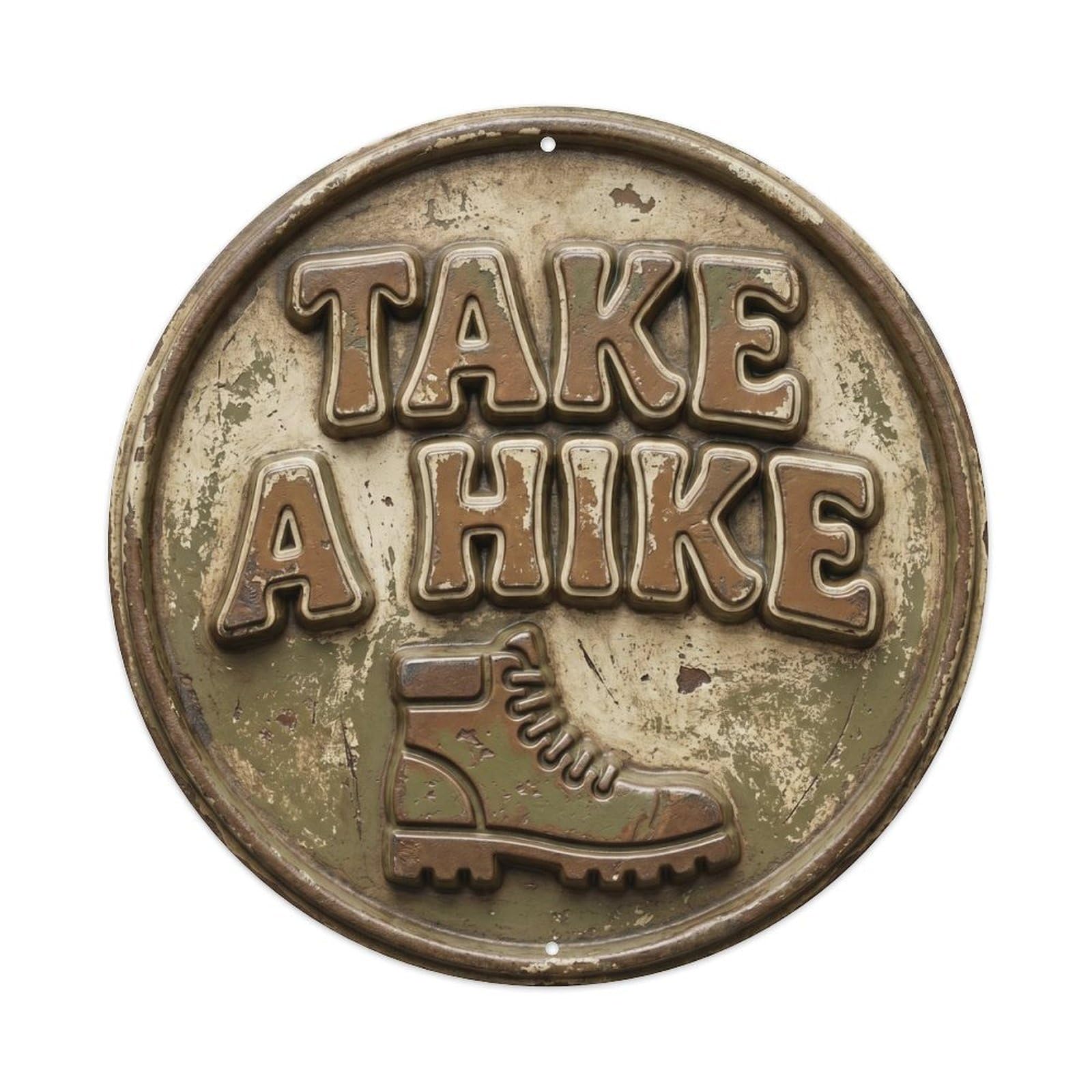 Take Hike Classic Garage Display Retro Slogans Vintage Metal Tin Sign Plaque Wall Decor for Cafe, Club Bar, Office, Garden Metal Poster 8x8Inch