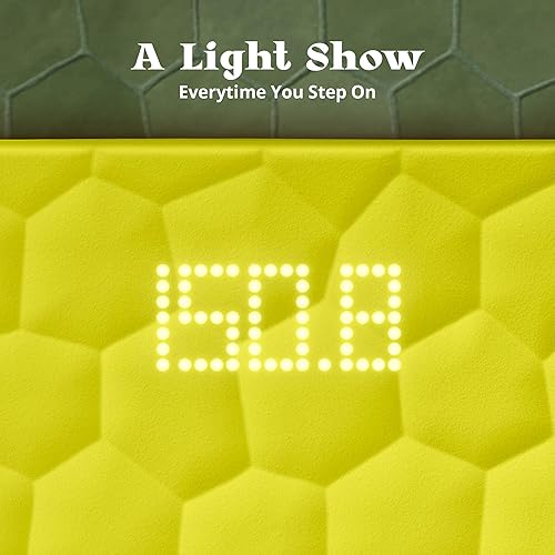 Miniatura 4 de Greater Goods Báscula de baño de diseño colorido cubierta de silicona antideslizante, pantalla LED oculta, precisión puntual, capacidad de 400 libras