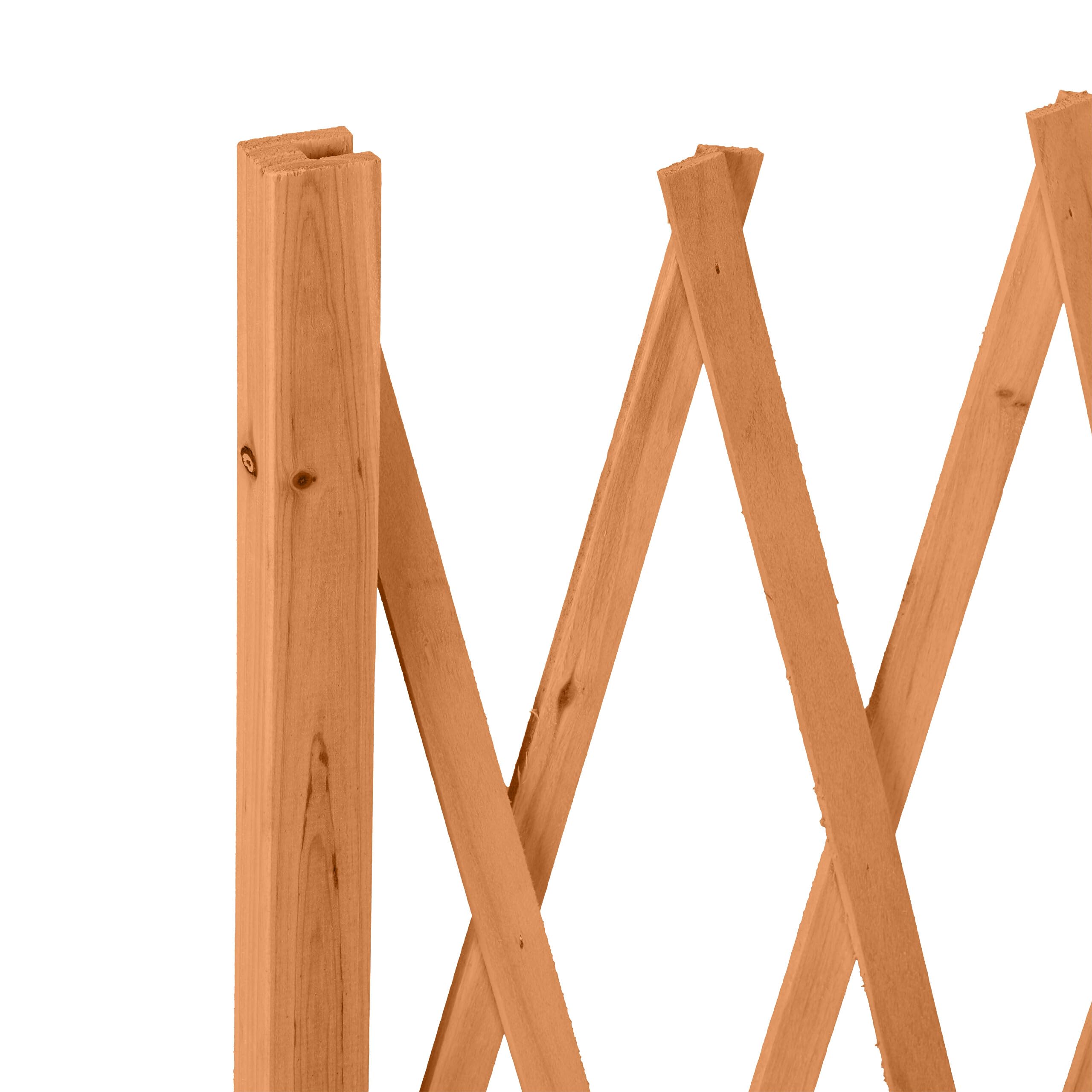 Relaxdays Grigliato in Legno per Rampicanti, Allungabile 275 cm, Graticolato per Piante, Giardino e Balcone, Arancione