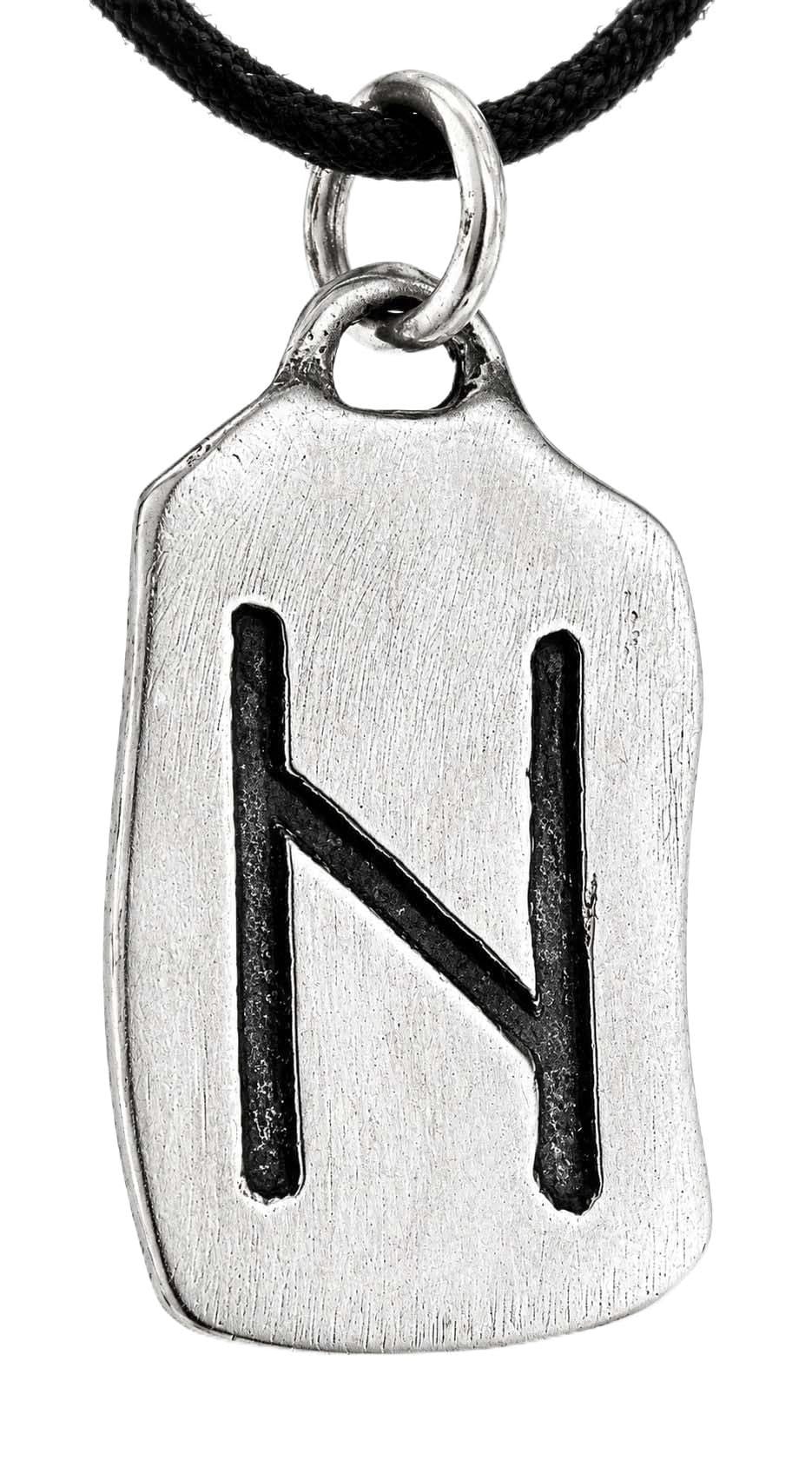 Kiss of Leather Runen Anhänger Hagalaz aus 925 Sterling Silber mit Baumwollband SI. 308
