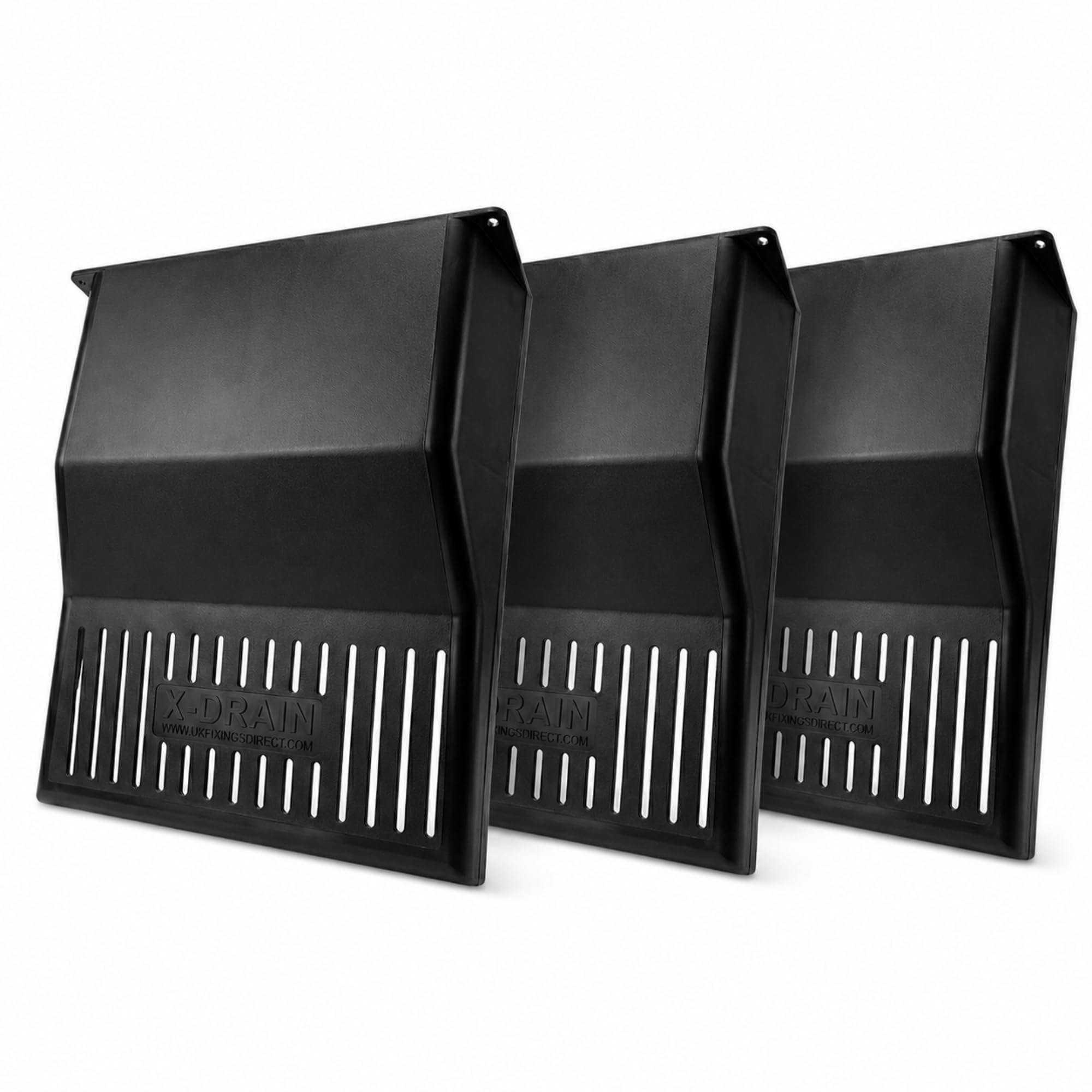 FIXINGS DIRECT] XDrain Black Plastic Drain Covers Leaf Stop For Outdoor Drain Cut To Size - Multiple Pack Sizes - Outdoor Drain Cover For Leafs, Snow & Outdoor Rubbish Protection (30x30x9Cm) (3)