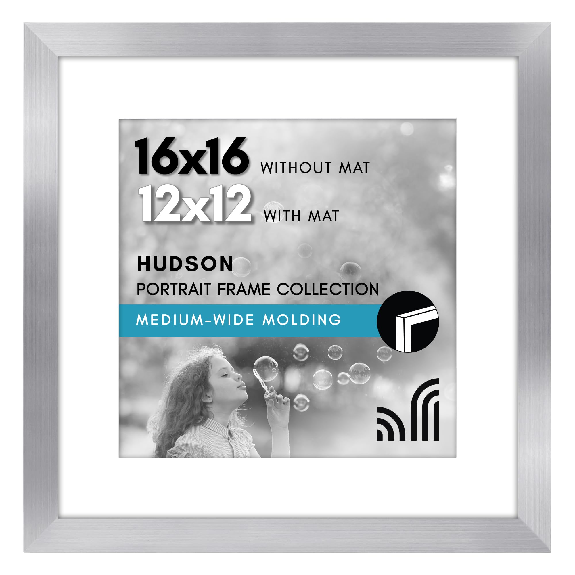 Amazon.com - Americanflat 16x16 Picture Frame - Silver Engineered