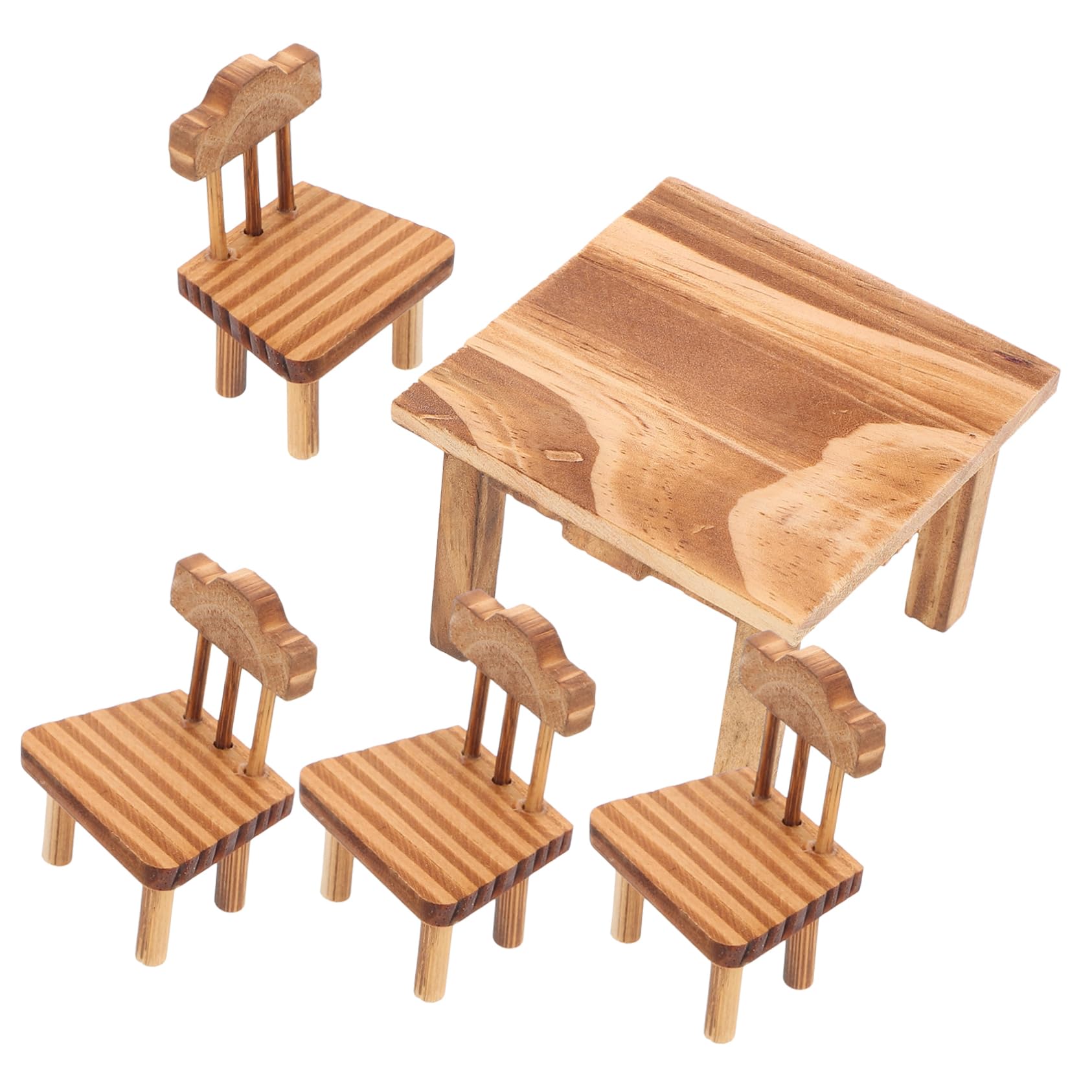 Alasum Traditional Chinese Mini Furniture Set Retro Simulated Wooden Dollhouse Decor