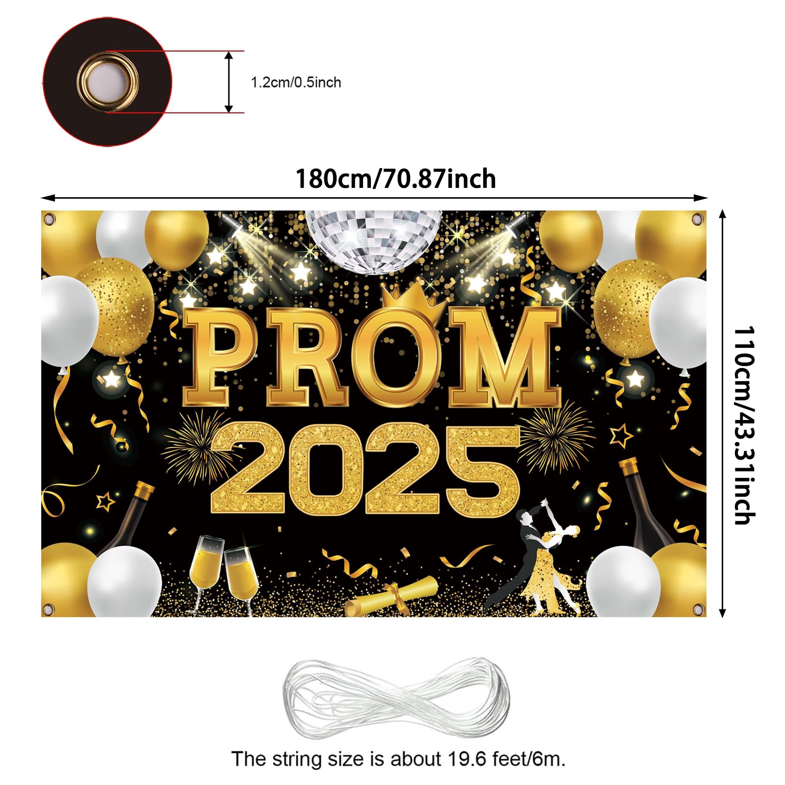 Prom Night Banner Prom Decorations 2026, Large Fabric Class of 2026 Banner - Image 2
