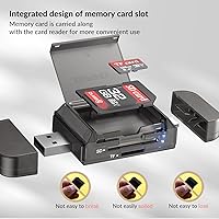 Vista 6 de Lector de tarjetas SD USB, ranuras dobles de alta velocidad USB 3.0 tipo C a adaptador de tarjeta micro SD para MicroSD SDHC SDXC compatible con PC