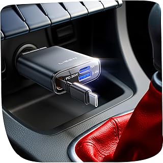 LISEN Chargeur Voiture Allume Cigare USB C,Chargeur 3-en-1 57W avec Câble Rétractable, Accessoire Voiture Interieur Cabriolet pour iPhone 17 16 15 Air Pro Max Samsung S25 S24 Ultra Xiaomi 14T 15